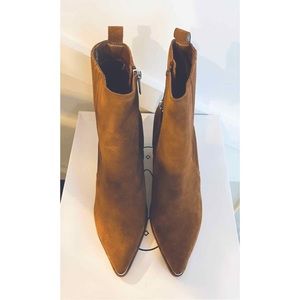Steve Madden Chels Coachella Festival Western Cognac Suede Ankle Bootie Size 8